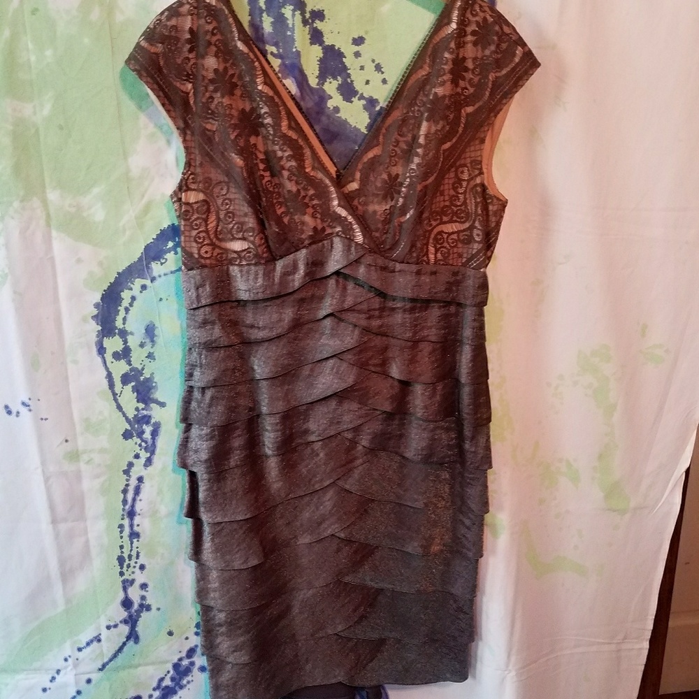 Adrianna Papell Black Lace Dress